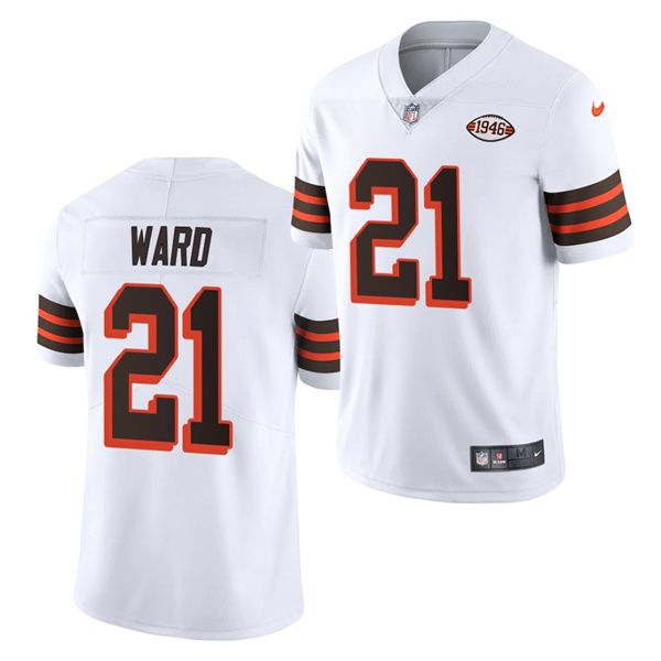 Men Cleveland Browns 21 Denzel Ward Nike White 1946 Collection Alternate Game NFL Jersey